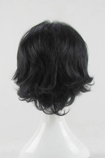 35cm Black Curly Hitman Reborn Ranbo Cosplay Wig