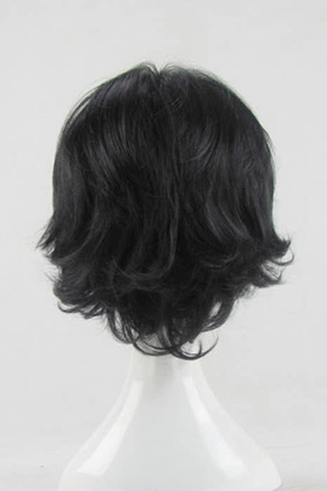 35cm Black Curly Hitman Reborn Ranbo Cosplay Wig