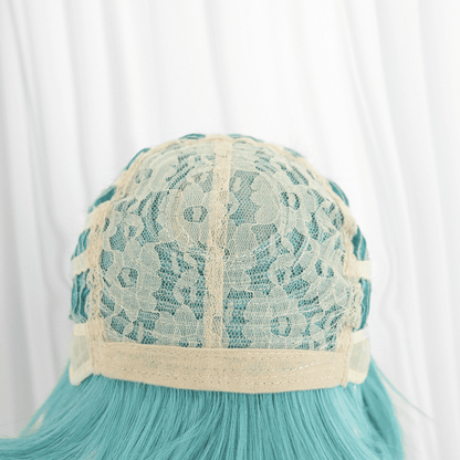 120cm Virtual Idol Long Green Cosplay Wigs Straight Clip on Ponytails Full Hair