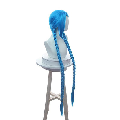 ¡¾In Stock¡¿130cm Anime LOL Arcane Jinx Blue Cosplay Wigs
