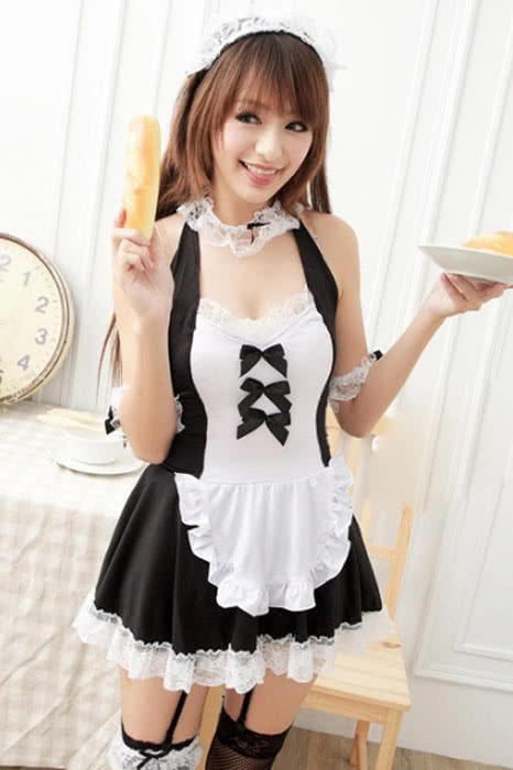 Cook Loaded Black and White French Maid Costumes of the Sexy Cute Anime Cosplay Dress