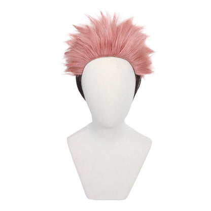 Jujutsu Kaisen Ryomen Sukuna Short Pink Gradient Black Cosplay Wigs