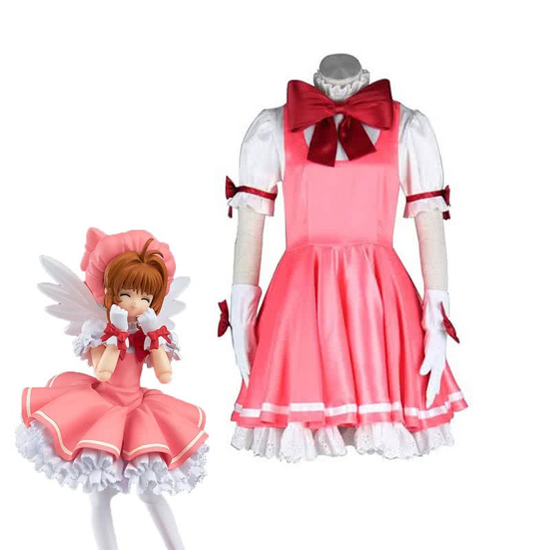 Cardcaptor Sakura Kinomoto Sakura Pink Dress Cosplay Costume