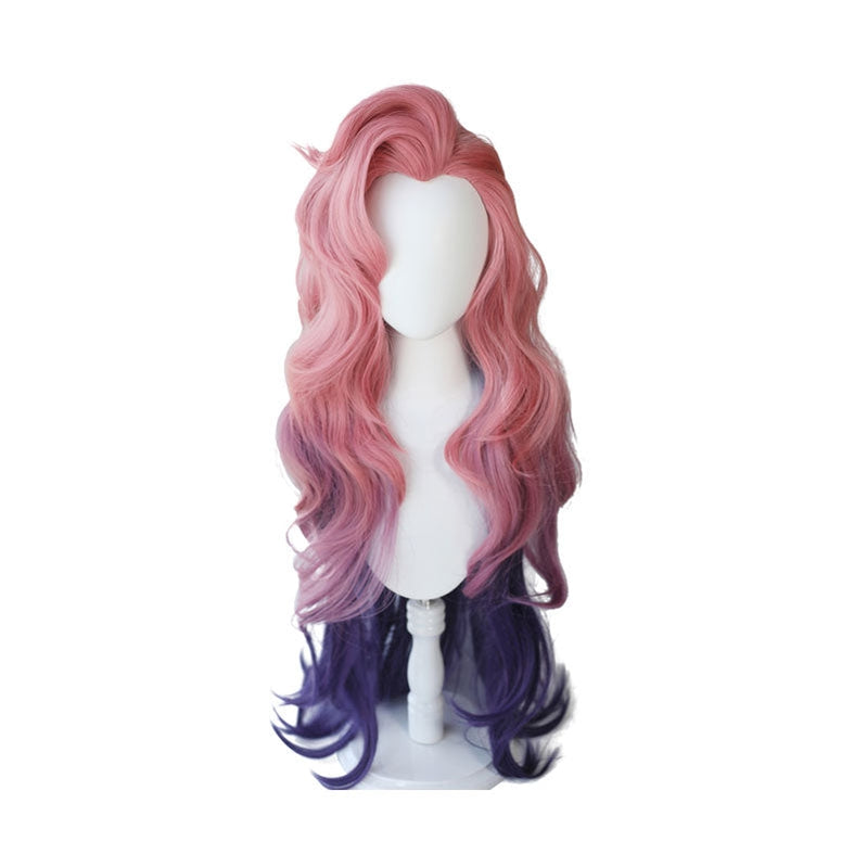 LOL Seraphine Pink Gradient Purple Wavy Cosplay Wigs