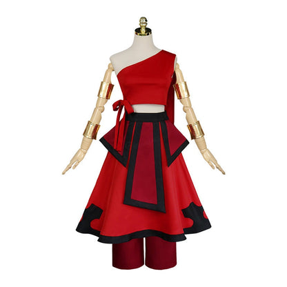 Avatar: The Last Airbender Katara Red Dress Outfit Cosplay Costume