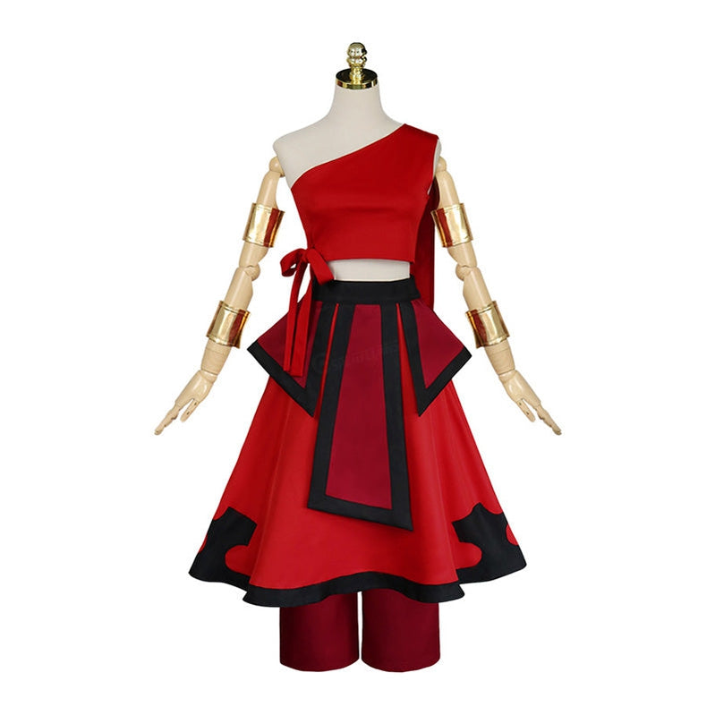 Avatar: The Last Airbender Katara Red Dress Outfit Cosplay Costume