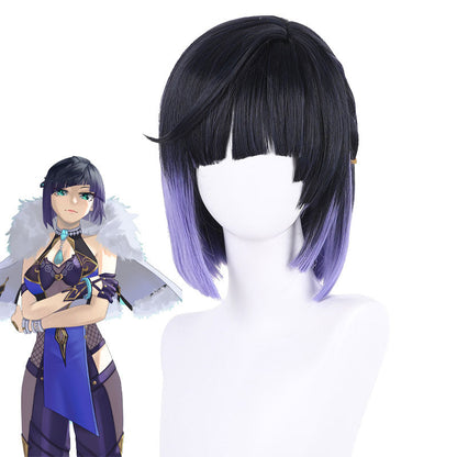 Genshin Impact Yelan Black Gradient Purple Cosplay Wigs
