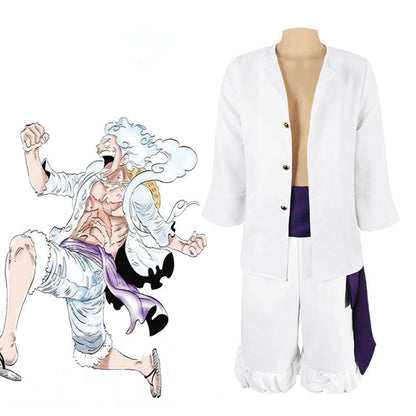 One Piece Wano Country Luffy Gear 5 Nika White Cosplay Costumes