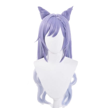 Genshin Impact Keqing Ponytails Mixed Purple Cosplay Wig with Ears