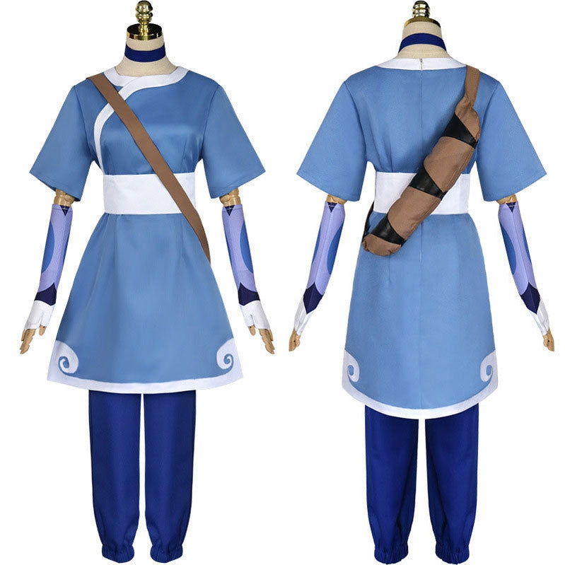 Avatar: The Last Airbender Katara Blue Dress Outfit Cosplay Costumes