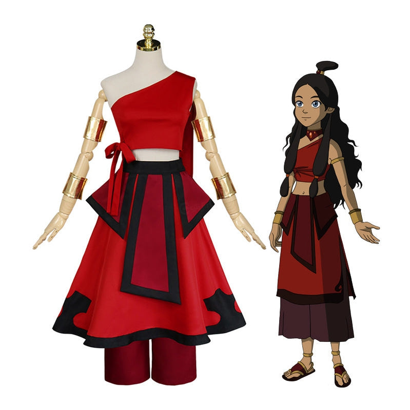 Avatar: The Last Airbender Katara Red Dress Outfit Cosplay Costume