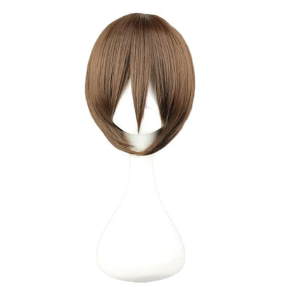 30CM Gintama Okita Sougo Short Dark Brown Cosplay Wigs