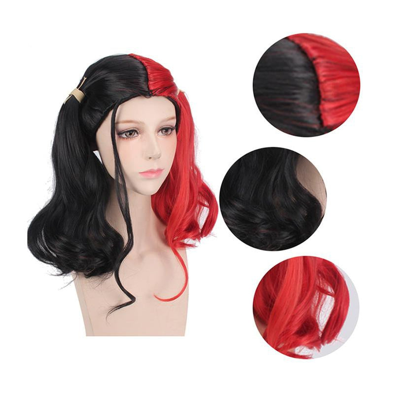 Suicide Squad Harley Quinn Long Red and Black Cosplay Wigs