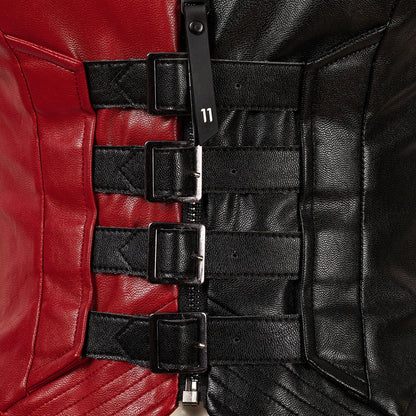 The Suicide Squad 2 Harley Quinn Fight Suit Leather Cosplay Costumes
