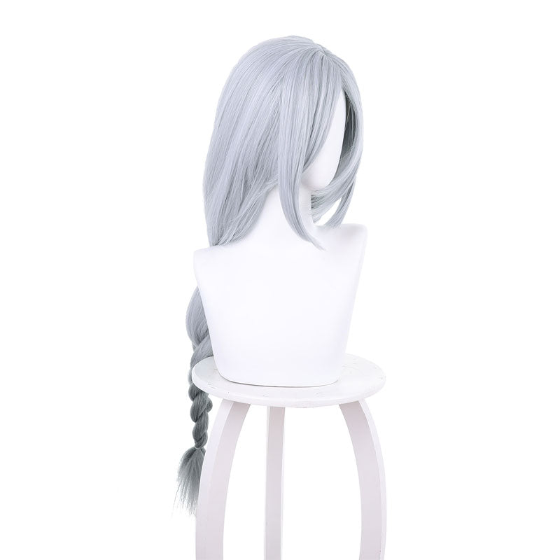 Genshin Impact Shenhe Long Grey Twist Braid Cosplay Wigs