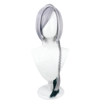 Genshin Impact Shenhe Grey Single Twist Braid Cosplay Wigs