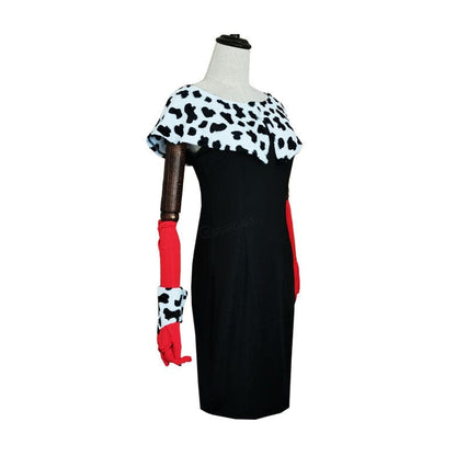 Movie Cruella De Vil Dalmatian Outfits Halloween Cosplay Costumes