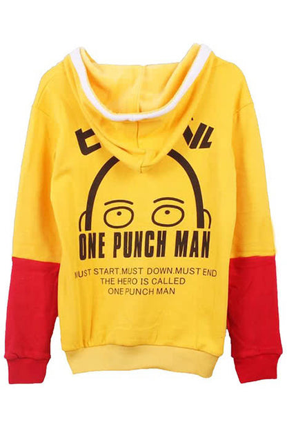 One Punch Man Saitama Zipper Hoodie Sweater Cosplay Costumes