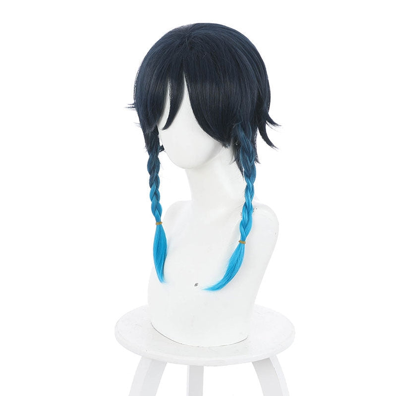 Genshin Impact Venti Gradient Blue Braided Cosplay Wig