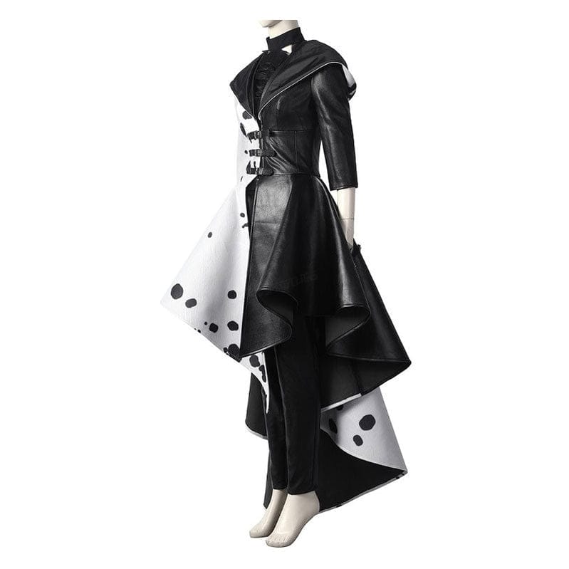 Movie Cruella De Vil Dalmatian Black White Halloween Cosplay Costumes