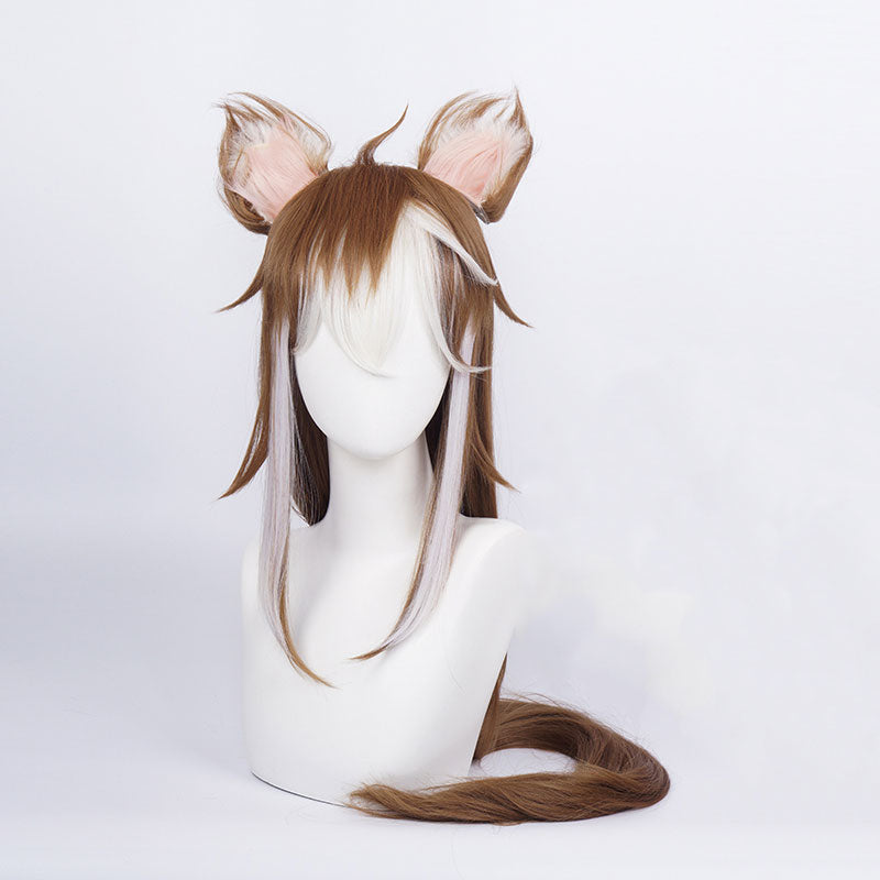 Genshin Impact Miss Hina Inugami Cosplay Wigs With Ears
