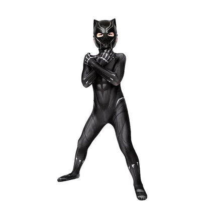Movie Captain America Civil War Black Panther Children Jumpsuit Cosplay Costume