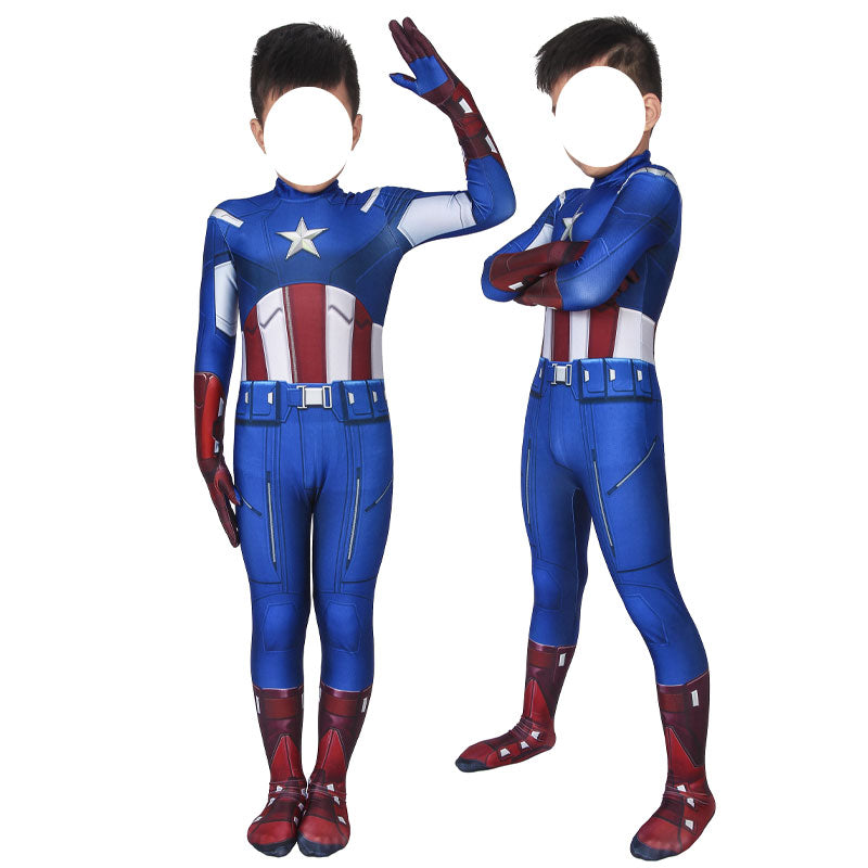 The First Avenger Captain America Kids Jumpsuit Cosplay Costumes