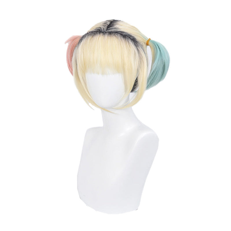Birds of Prey Harley Quinn Short Mixed blonde Cosplay Wigs