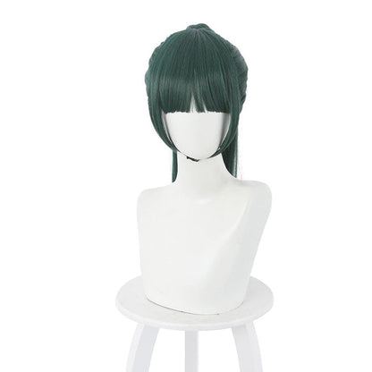 Jujutsu Kaisen Maki Zenin Long Dark Green Cosplay Wigs