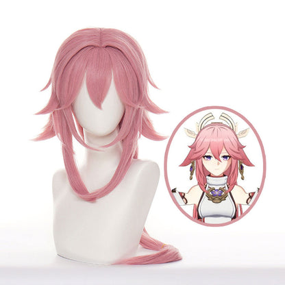 Genshin Impact Yae Miko Pink Halloween Cosplay Wigs