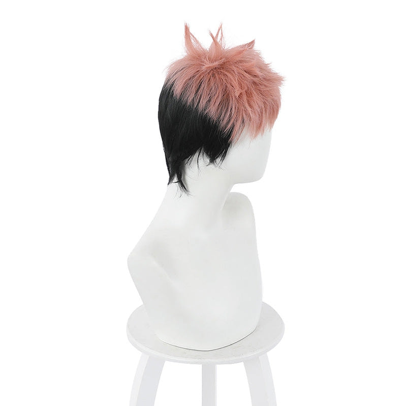Jujutsu Kaisen Yuji Itadori Short Pink Gradient Black Cosplay Wigs