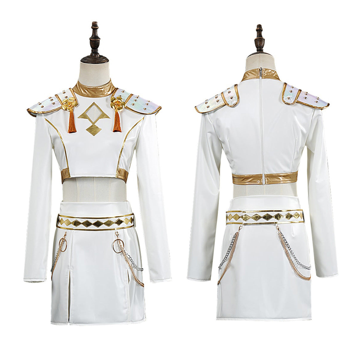 KPop Demon Hunters Rumi Zoey Mira White Leather Adult Kids Cosplay Costumes