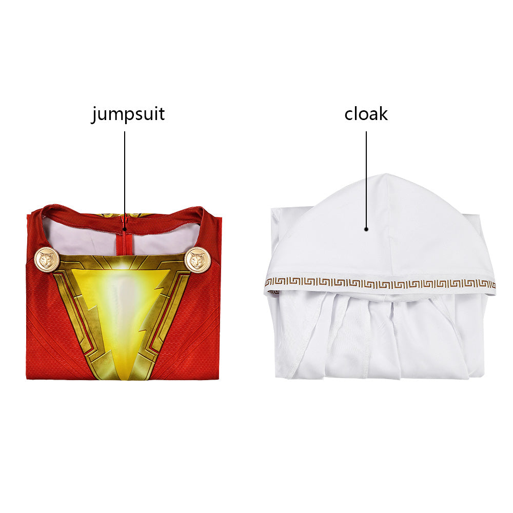 Shazam! Billy Batson Captain Marvel Male Jumpsuit Cosplay Costumes