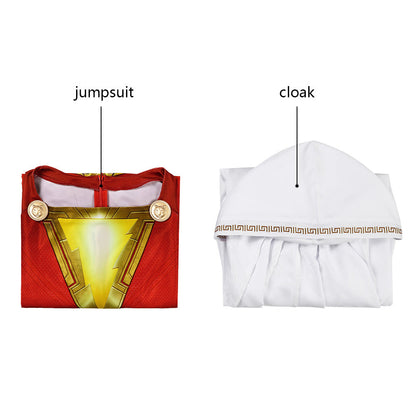 Shazam! Billy Batson Captain Marvel Male Jumpsuit Cosplay Costumes