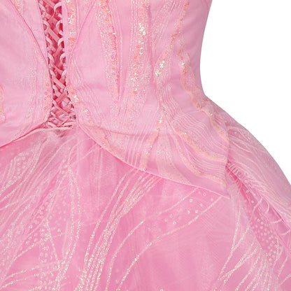 Wicked Part One Galinda Female Dress with Crown Cosplay Costumes