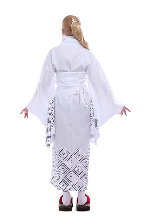 Nurarihyon no Mago Anime Cosplay Costumes White Printed Kimonos