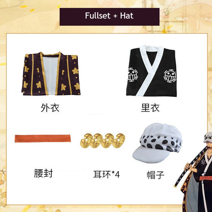 Anime Navigation Trafalgar D. Water Law Kimono Cosplay Costumes