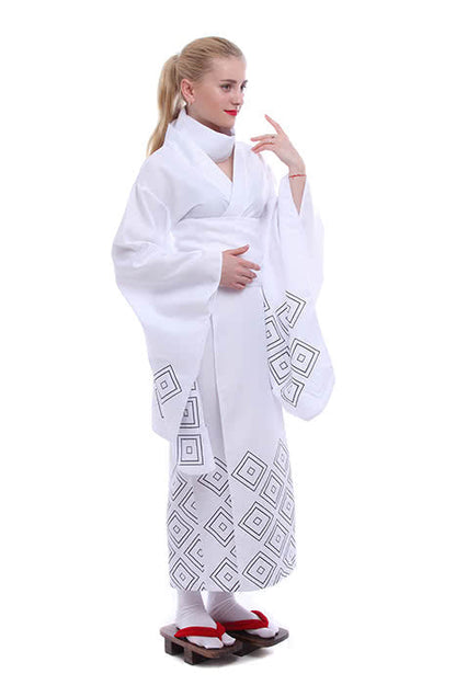 Nurarihyon no Mago Anime Cosplay Costumes White Printed Kimonos