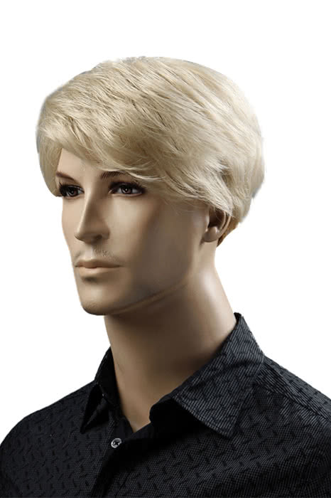 25cm Short  Fashion Wig Blonde 100% Kanekalon Synthetic Man Hair