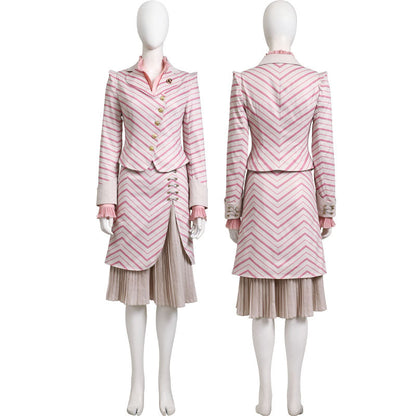 Wicked 2024 Glinda Pinstripe Suit Cosplay Costume