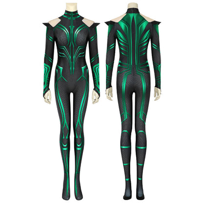 Thor 3 Ragnarok Trailer Hela Jumpsuit with Cloak Cosplay Costumes