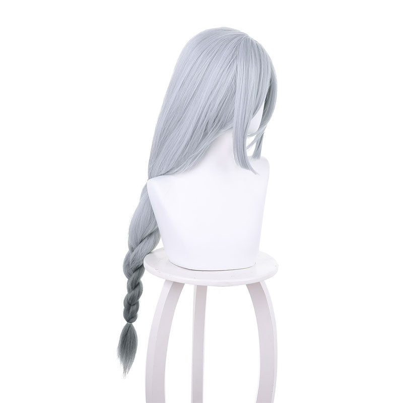 Genshin Impact Shenhe Long Grey Twist Braid Cosplay Wigs