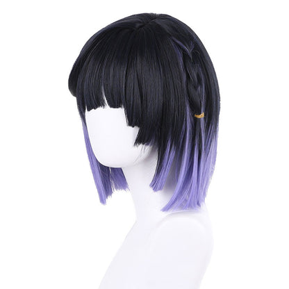 Genshin Impact Yelan Black Gradient Purple Cosplay Wigs