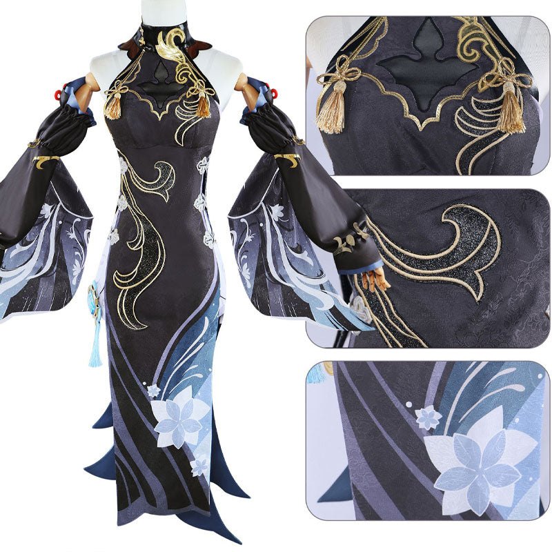 Genshin Impact Frostflower Dew Shenhe Cosplay Costumes