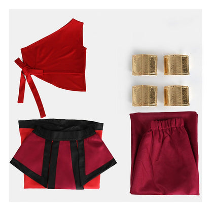 Avatar: The Last Airbender Katara Red Dress Outfit Cosplay Costume
