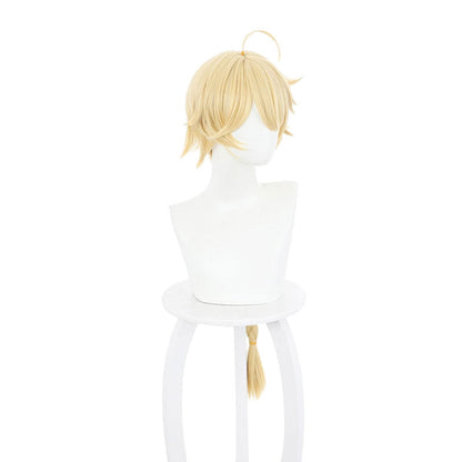 Genshin Impact Traveler Aether Blonde Ponytail Cosplay Wigs