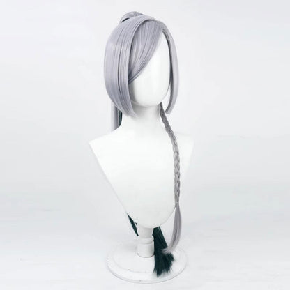 Genshin Impact Shenhe Grey Single Twist Braid Cosplay Wigs