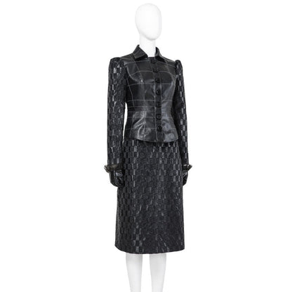 Movie Cruella de Vil Leather Fullsuit Halloween Cosplay Costumes