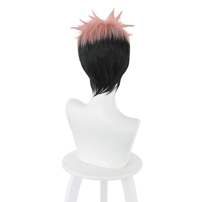 Jujutsu Kaisen Yuji Itadori Short Pink Gradient Black Cosplay Wigs