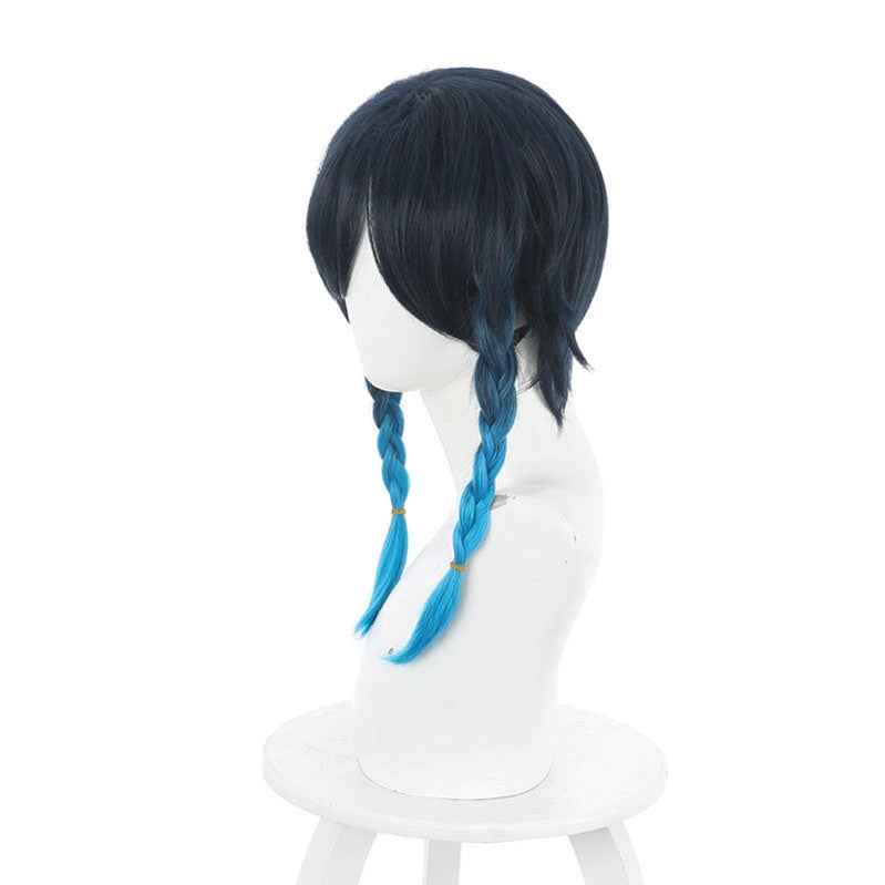 Genshin Impact Venti Gradient Blue Braided Cosplay Wig